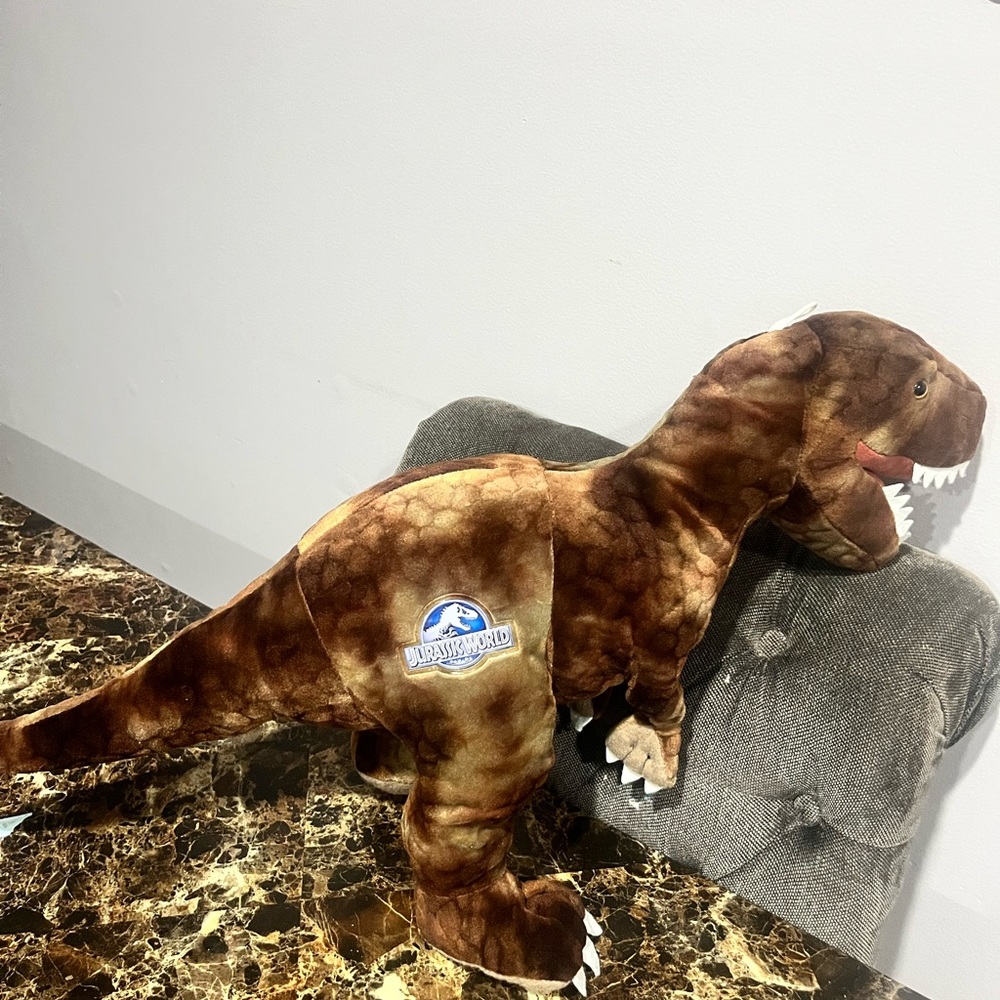 Brown Dinosaur Plush Toy with Logo